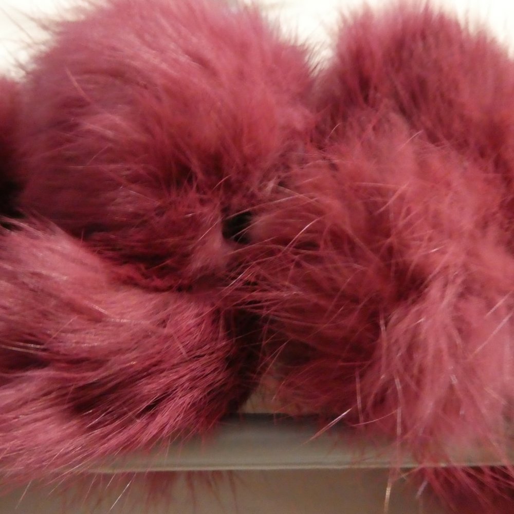 LES NANA by TRICOTTO Stunning burgundy pom pom scarf, really soft BNWOT - Picture 8 of 10